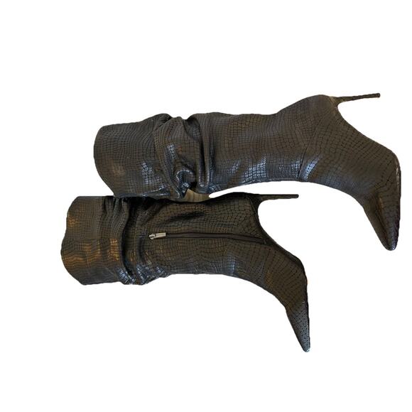 Vince Camuto Armonda Black Leather Pointed Toe Knee Dress Boot Sz 8.5 M - Picture 4 of 6